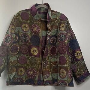 Winding River Smithsonian Reversible Jacket M Artsy Tribal Southwest USA Boxy